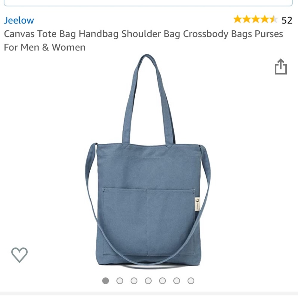 Canvas 2 way tote Blue